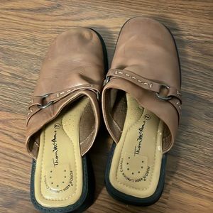 Lightly worn loafer with some damage on the inside